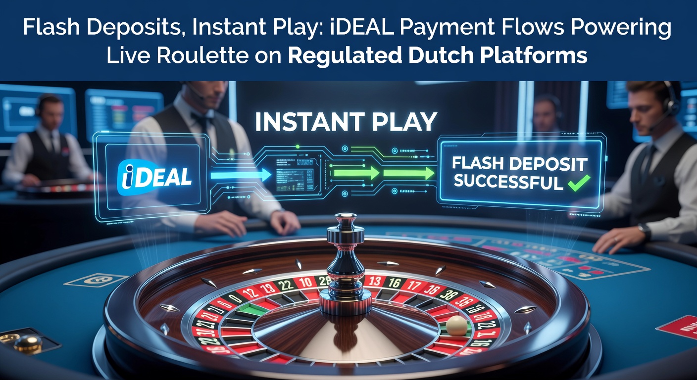 Grafische weergave van een iDEAL-betaling die direct toegang geeft tot een live roulette-tafel op een Nederlands platform