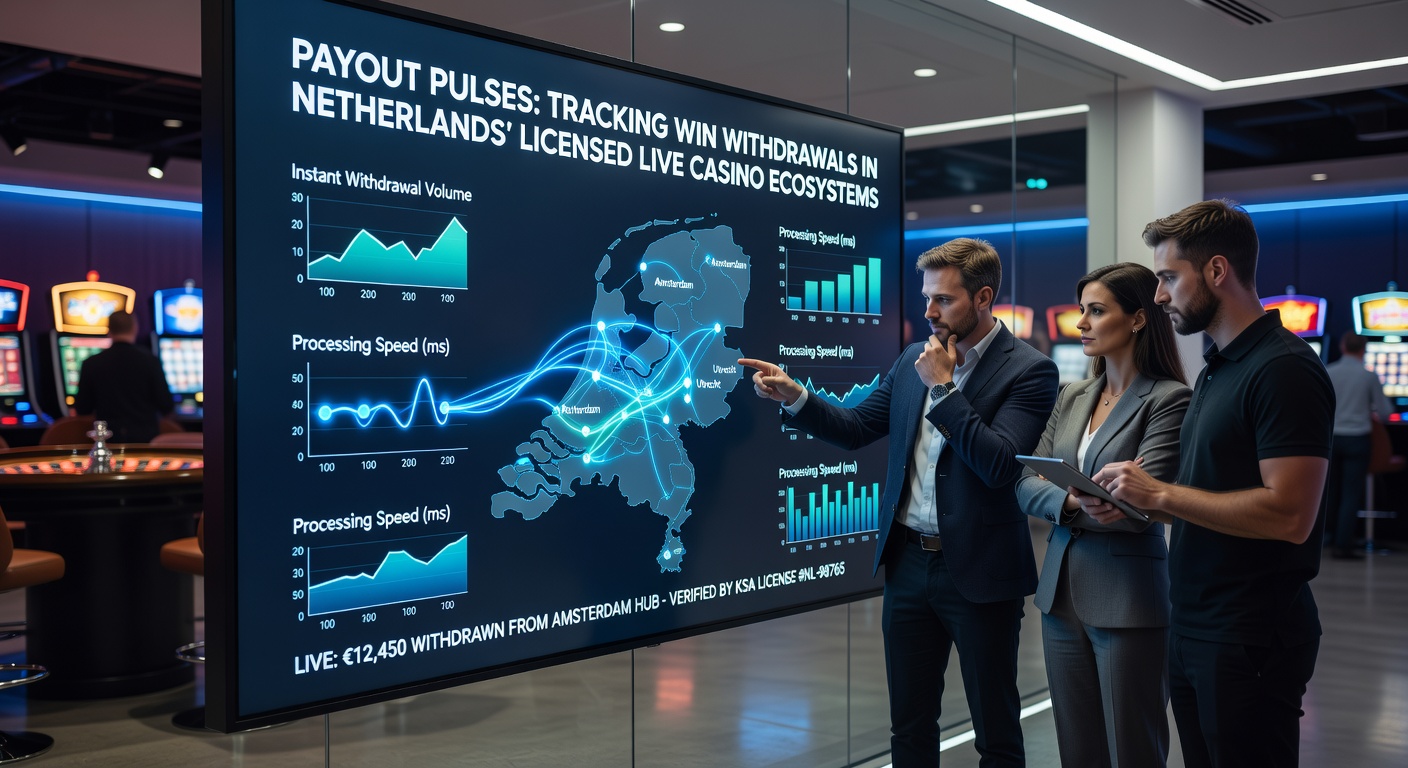 Grafiek met pulsen van uitbetalingen in een live casino dashboard, illustrerend snelle winstromen onder KSA-regulering