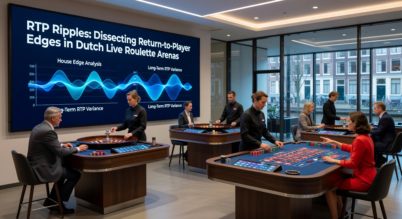 Live roulette tafel met dealer in actie, grafiek overlay van RTP en house edge in Nederlandse setting